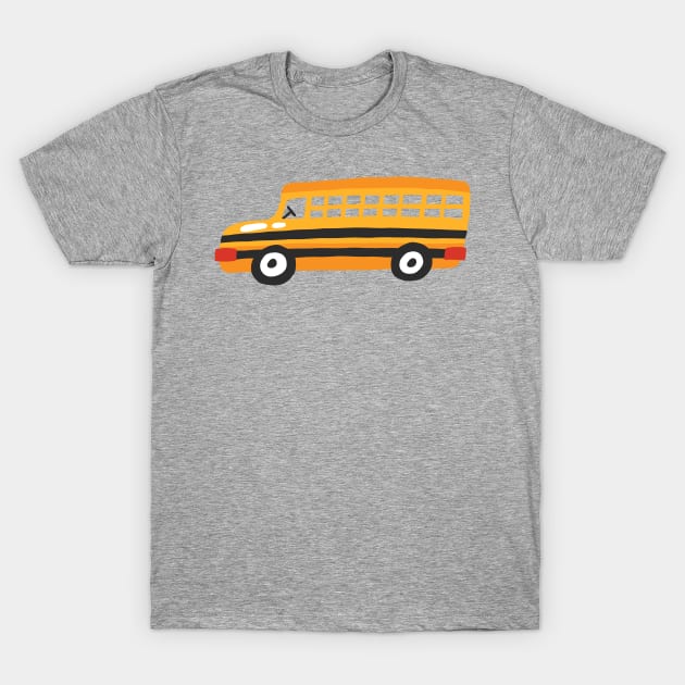 Schoolbus Illustration T-Shirt by JunkyDotCom